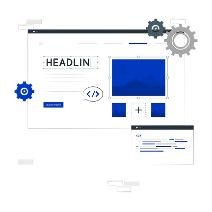 Web development slider showcasing modern responsive website designs