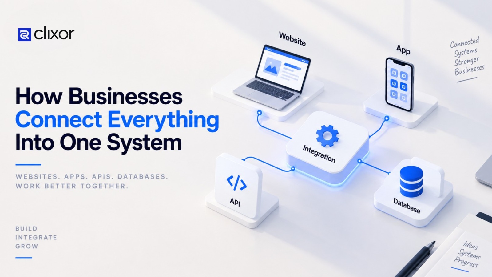 How Businesses Connect Websites, Apps, APIs, and Databases Into One System